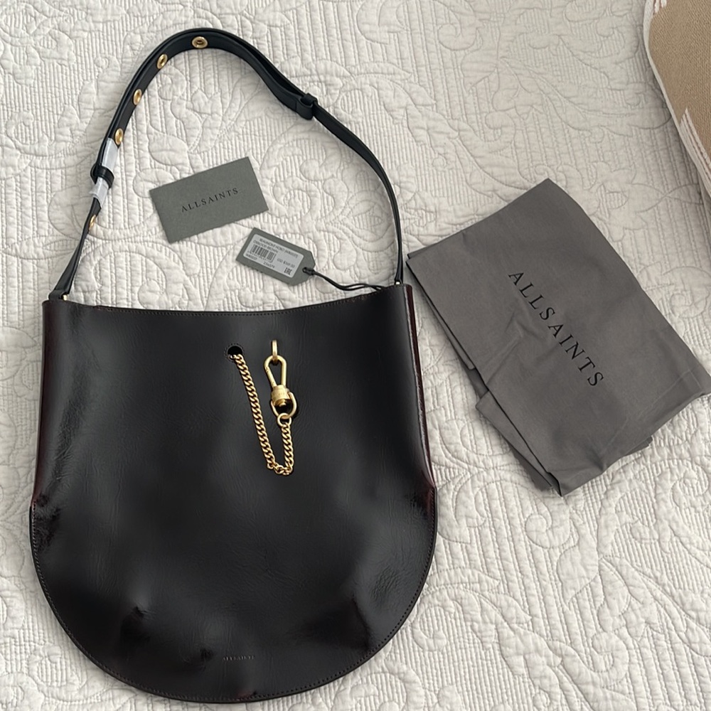Brand new w/ tags All Saints Beaumont hobo (oxblood brown color)